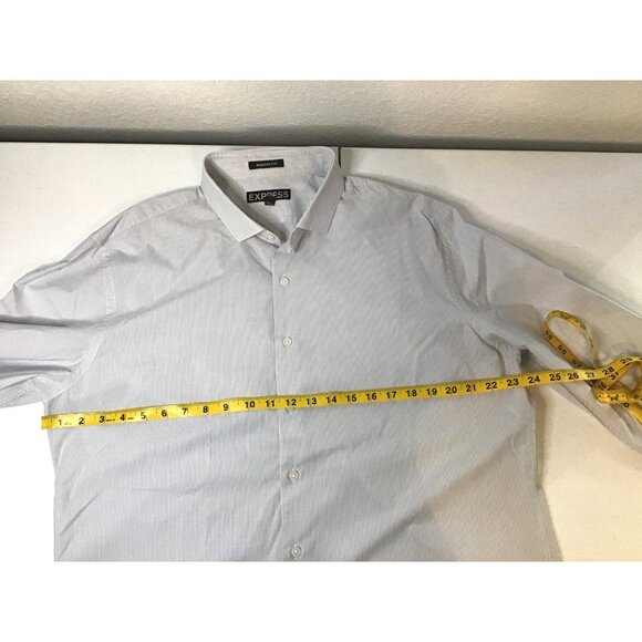 EXPRESS- MENS LONG SLEEVE BUTTON DOWN MODERN FIT 100% COTTON SHIRT SIZE X-LARGE - Picture 5 of 7
